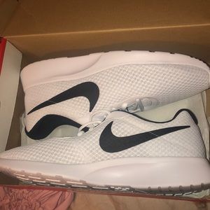White and Black Nike Tanjun Sneakers